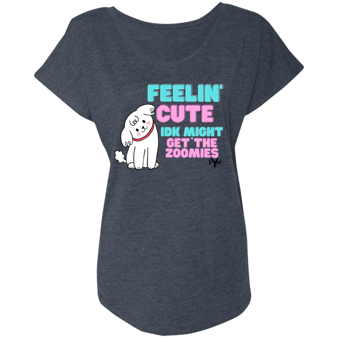 Feeling Cute Zoomies Ladies' Triblend Dolman Sleeve