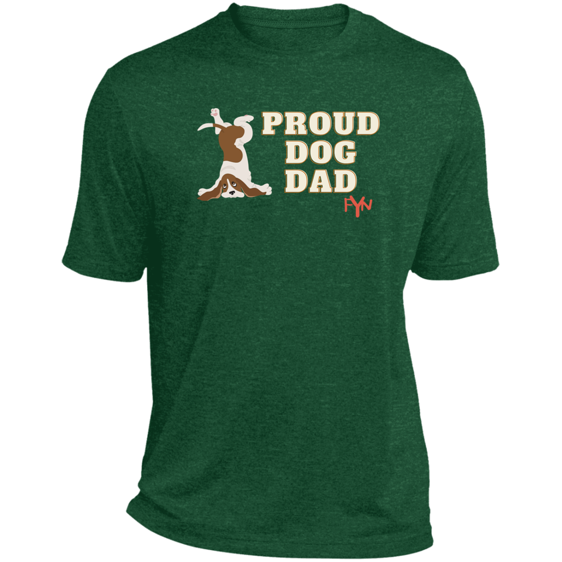 Proud Dog Dad Mens Heather Performance Tee