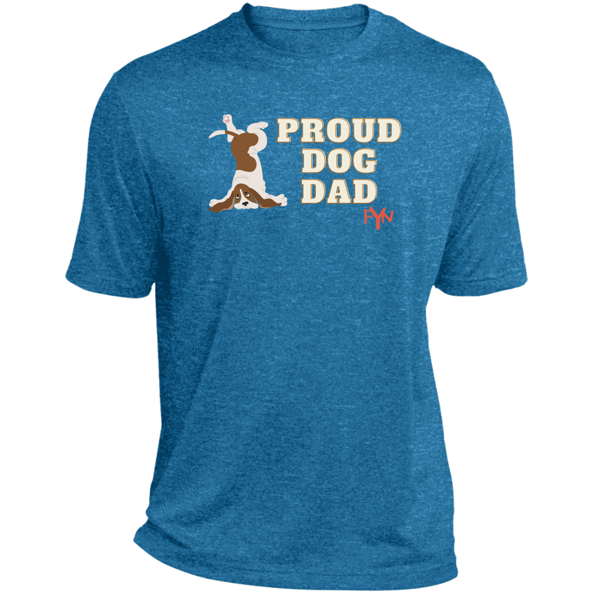 Proud Dog Dad Mens Heather Performance Tee