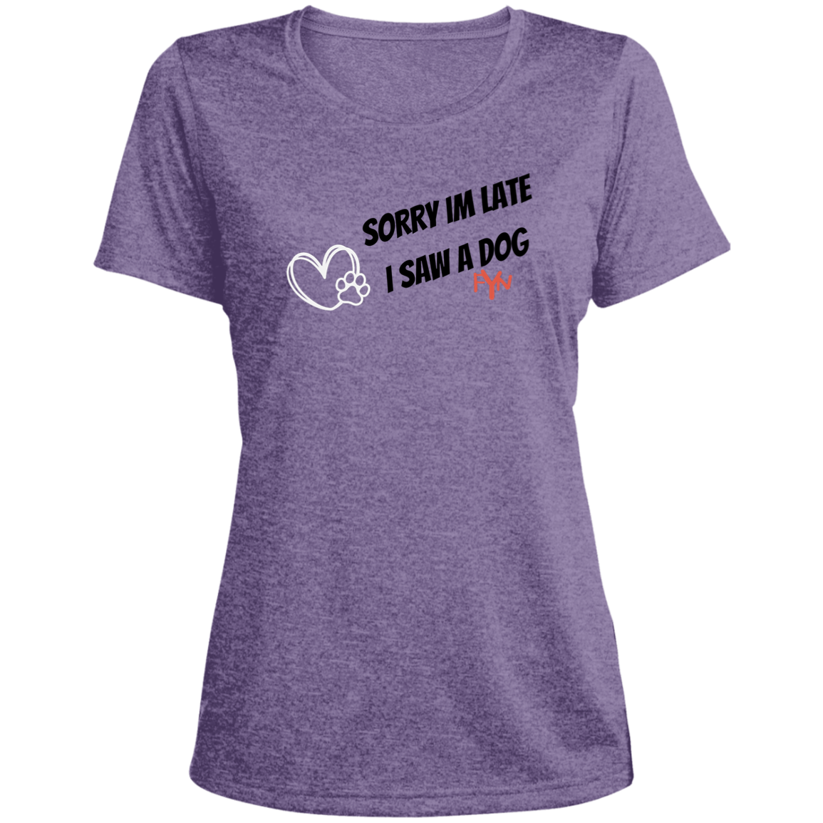 Sorry Im late Ladies' Heather Scoop Neck Performance Tee
