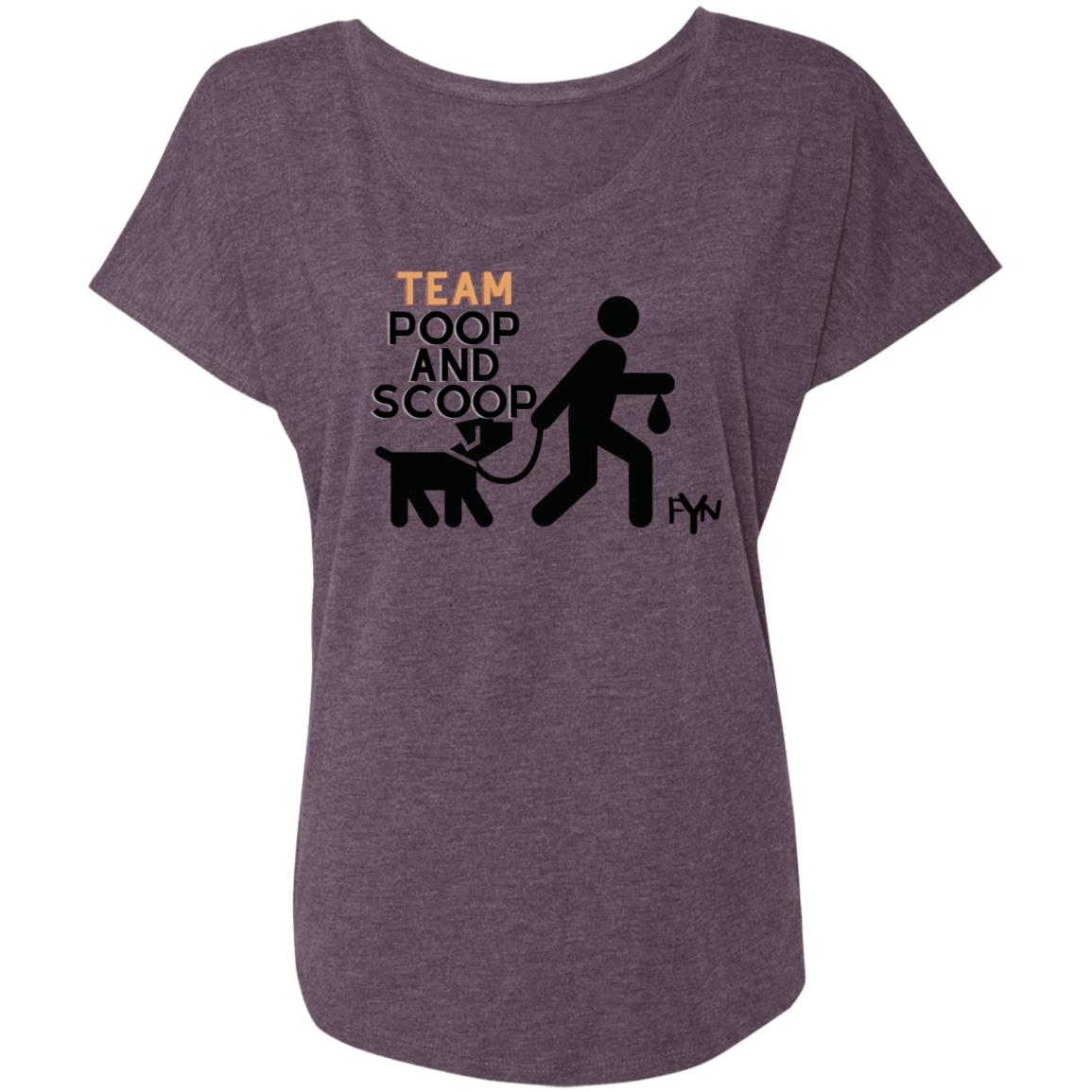 Team poop and scoop Ladies' Triblend Dolman Sleeve