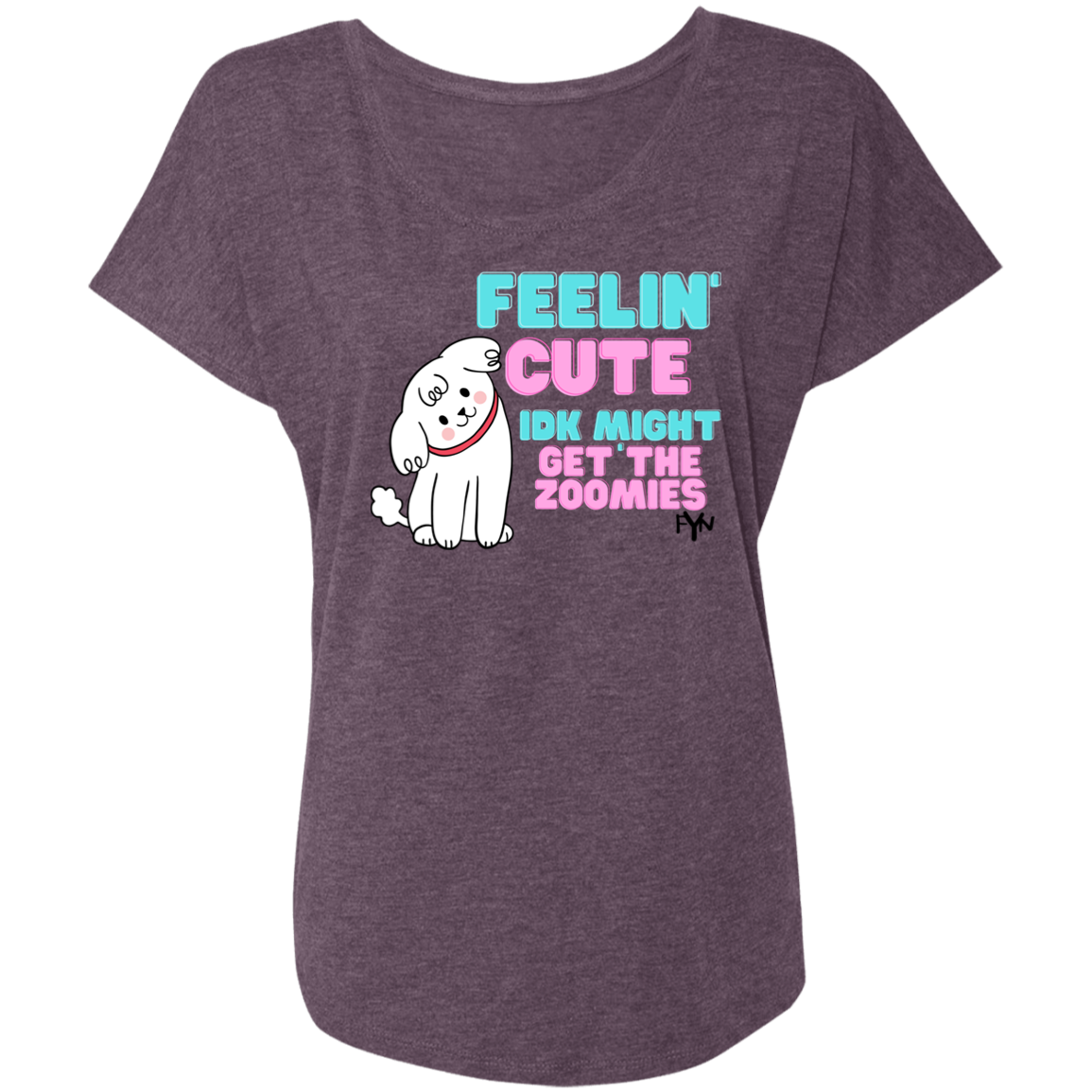 Feeling Cute Zoomies Ladies' Triblend Dolman Sleeve