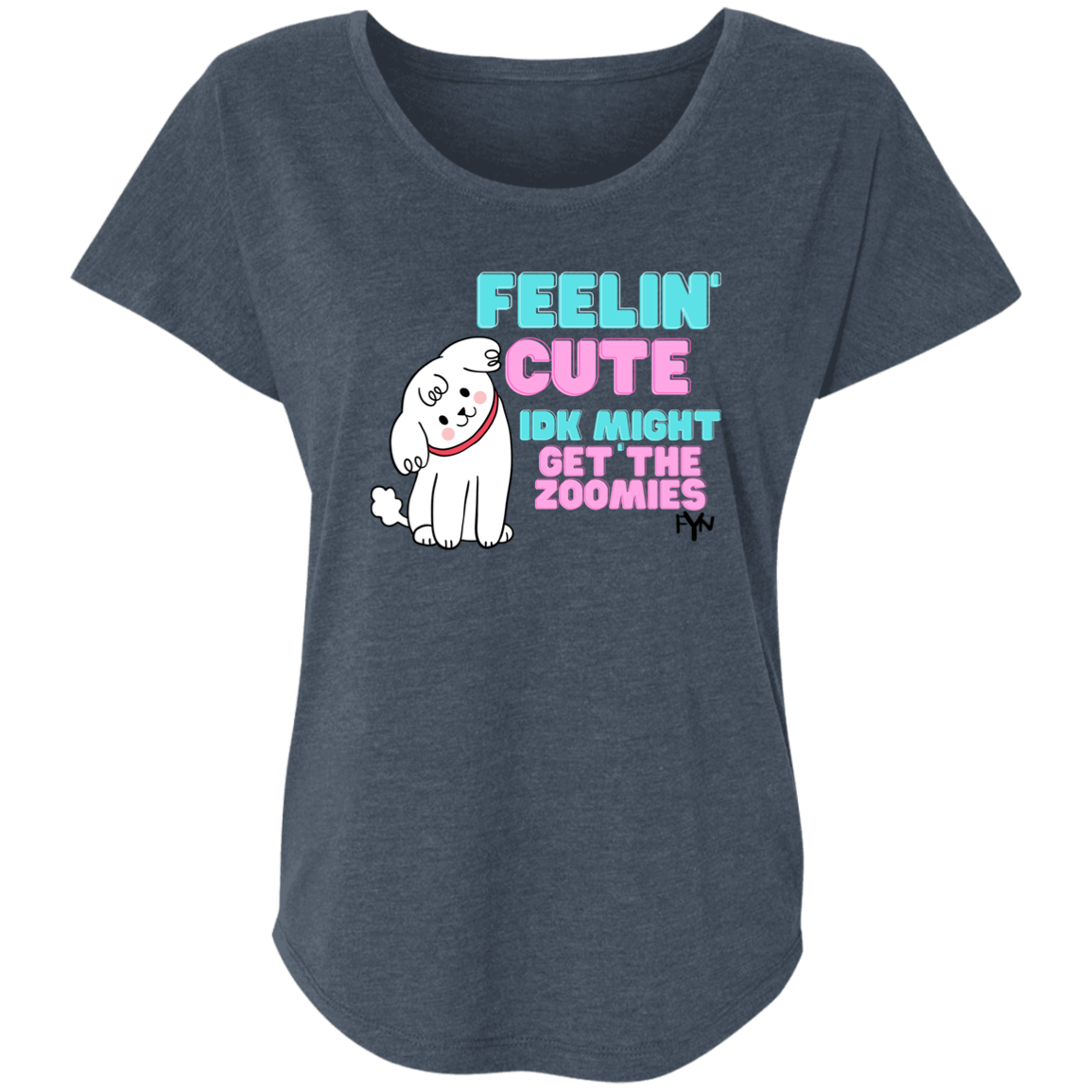 Feeling Cute Zoomies Ladies' Triblend Dolman Sleeve
