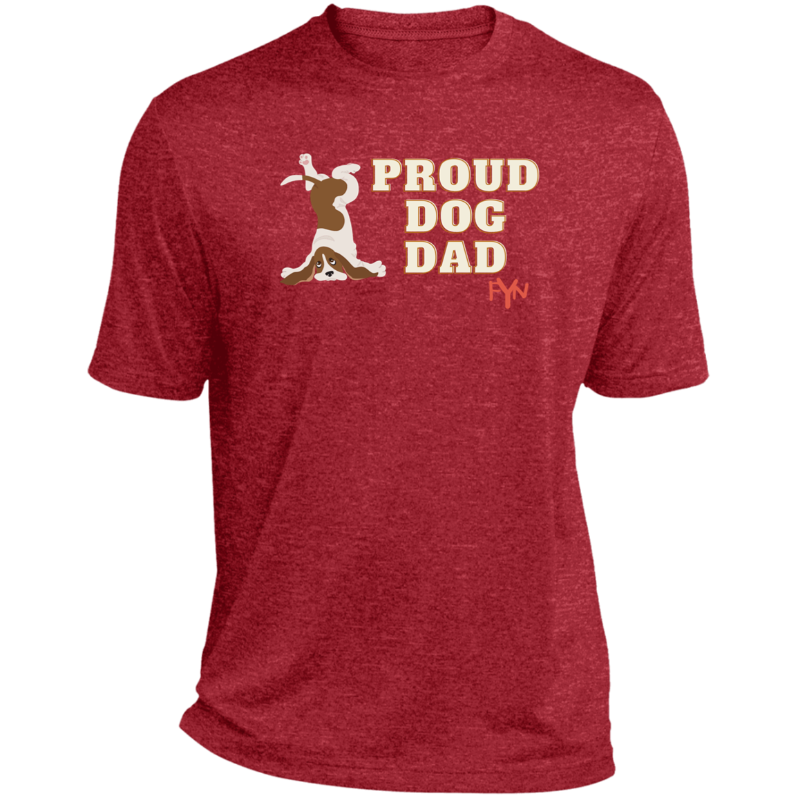 Proud Dog Dad Mens Heather Performance Tee