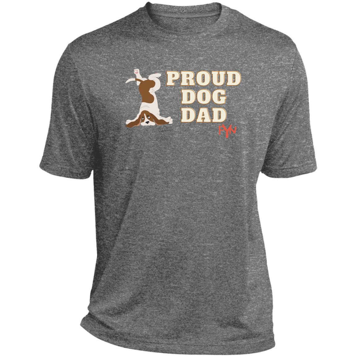 Proud Dog Dad Mens Heather Performance Tee