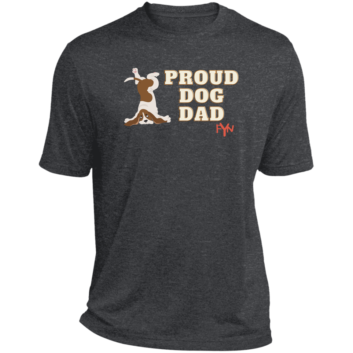 Proud Dog Dad Mens Heather Performance Tee