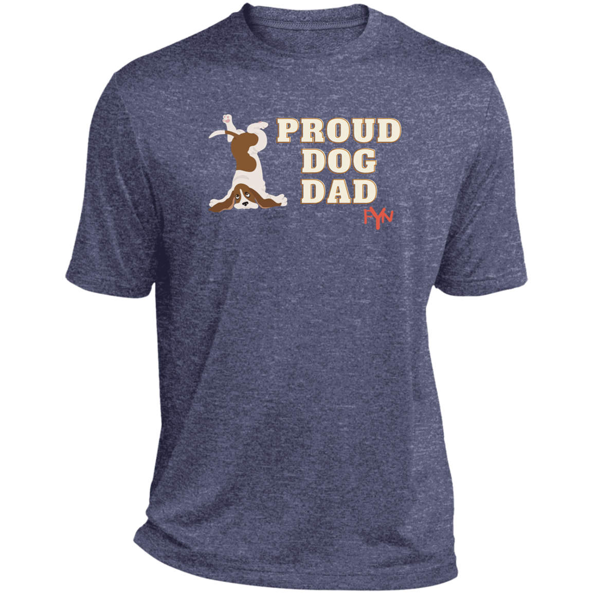 Proud Dog Dad Mens Heather Performance Tee