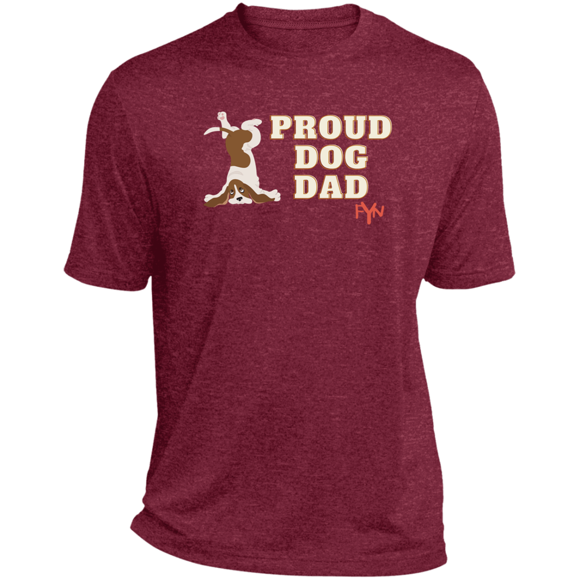Proud Dog Dad Mens Heather Performance Tee