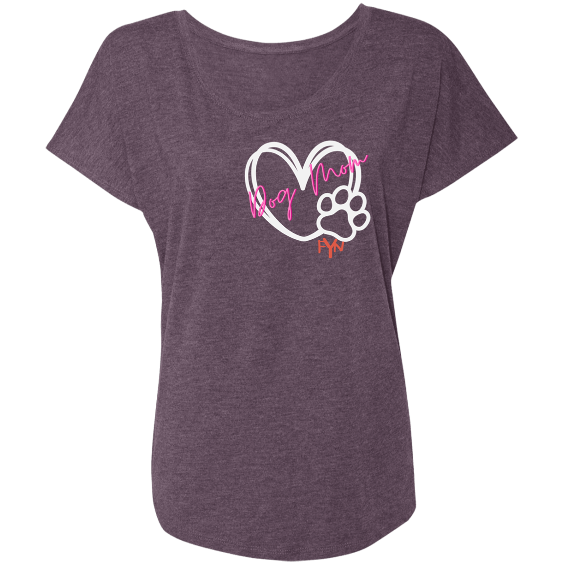 Dog Mom Ladies' Triblend Dolman Sleeve