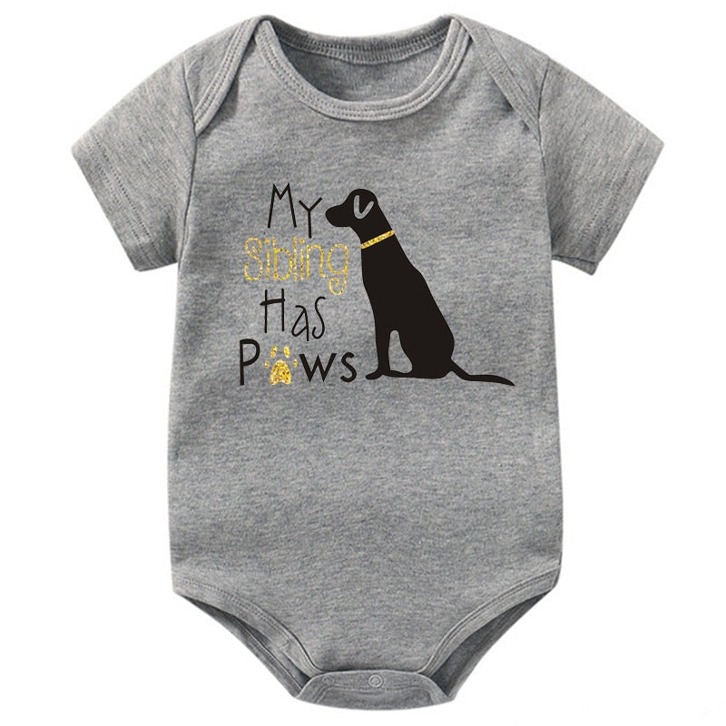 My Sibling Has Paws Baby Romper