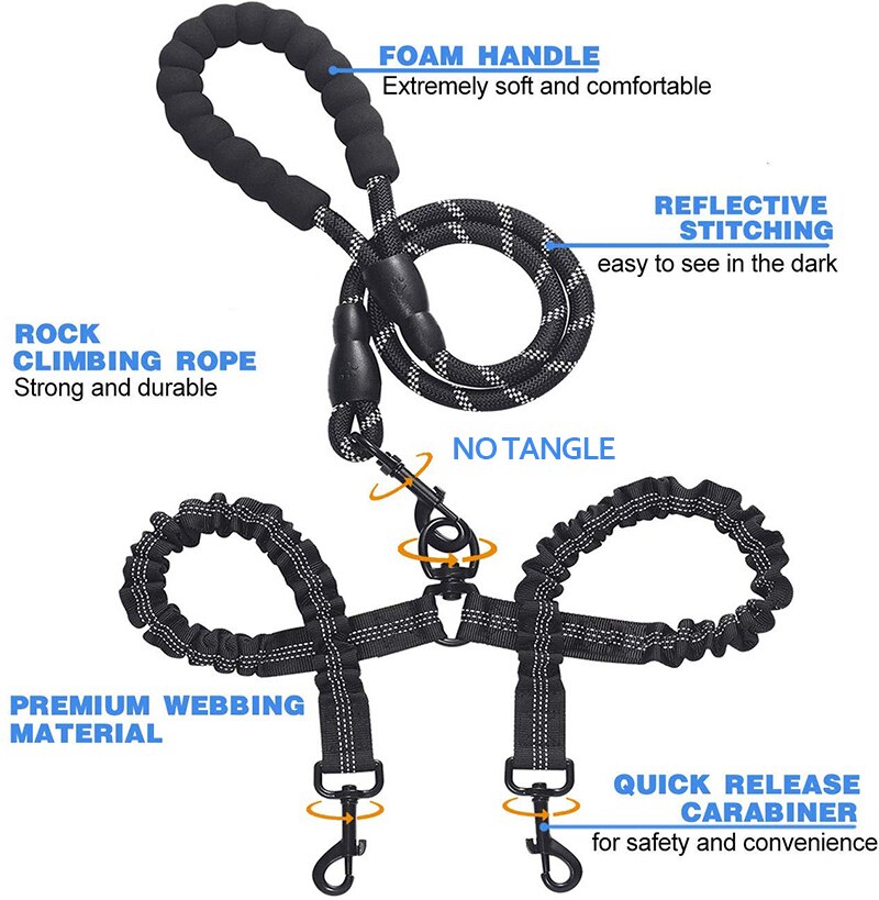 Leash 2 way Rope swivel Reflective
