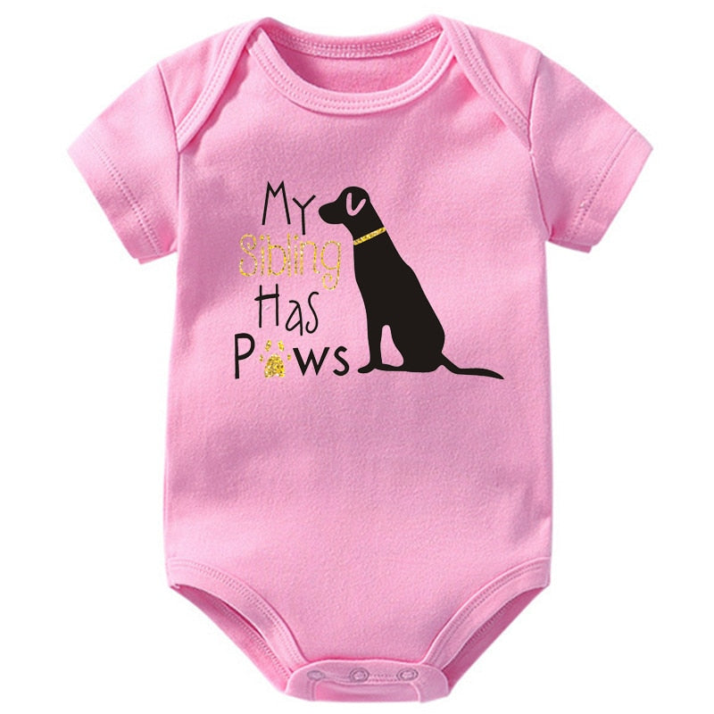 My Sibling Has Paws Baby Romper