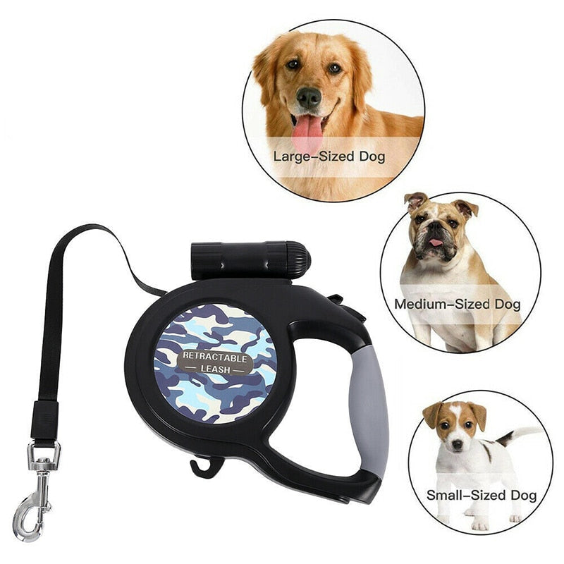 Leash retractable with Flashlight