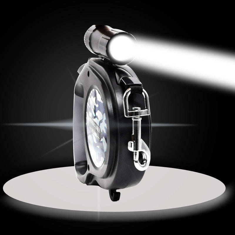 Leash retractable with Flashlight