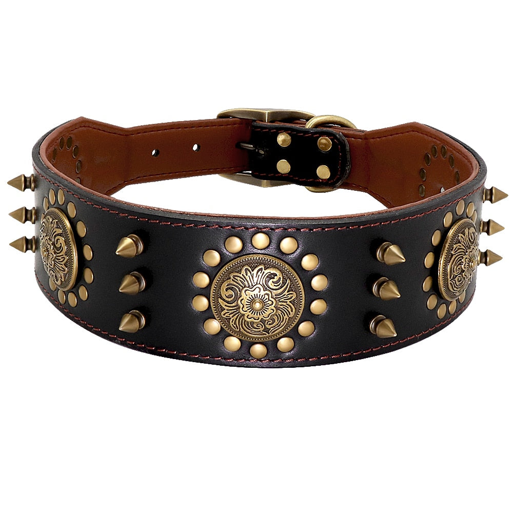 Collar Studded leather L/XL