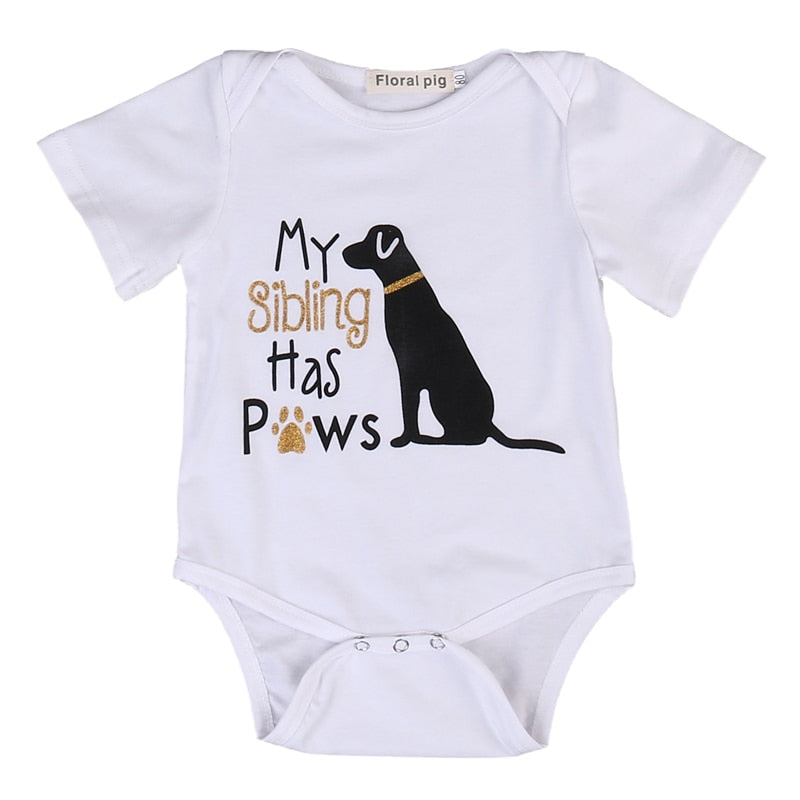 My Sibling Has Paws Baby Romper