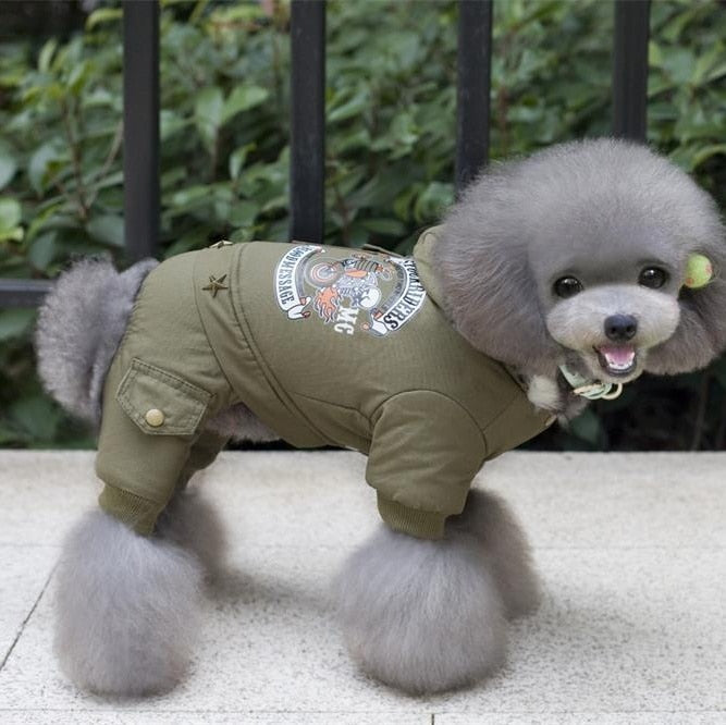 Winter snowsuit with Fur Hood for small dogs
