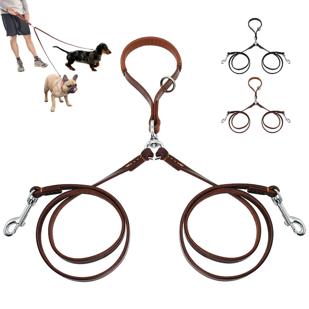 Leash Leather 2 Way with Handle