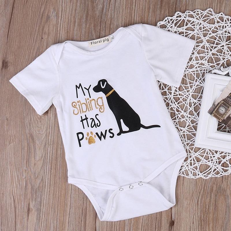 My Sibling Has Paws Baby Romper