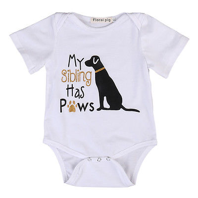 My Sibling Has Paws Baby Romper