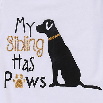 My Sibling Has Paws Baby Romper