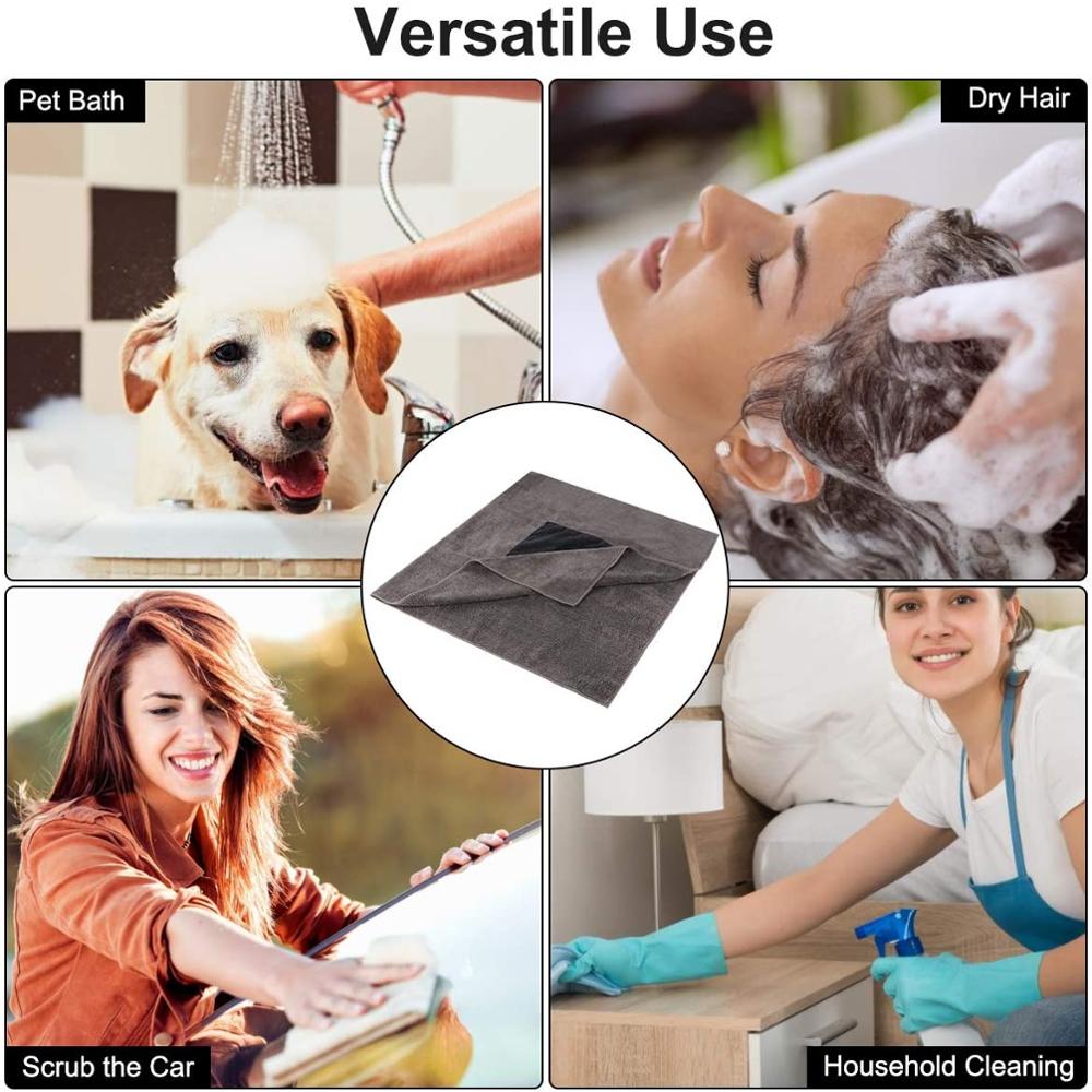 Microfiber Bath Towel with hand pockets