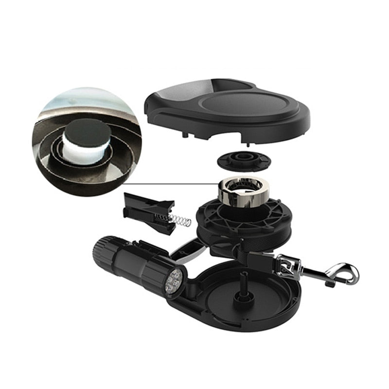 Leash retractable with Flashlight