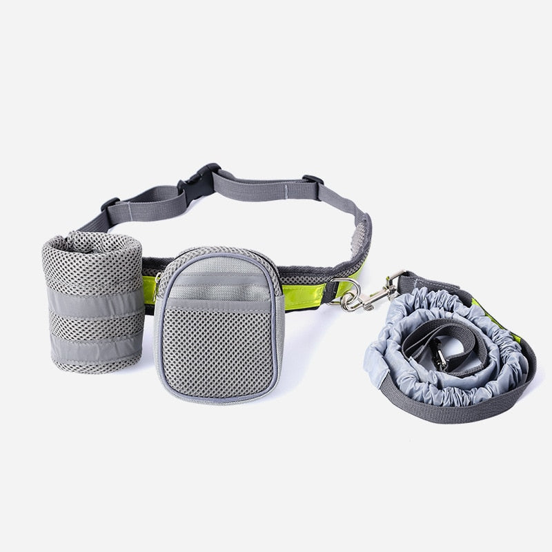 Leash Reflective waist belt with 2 pockets