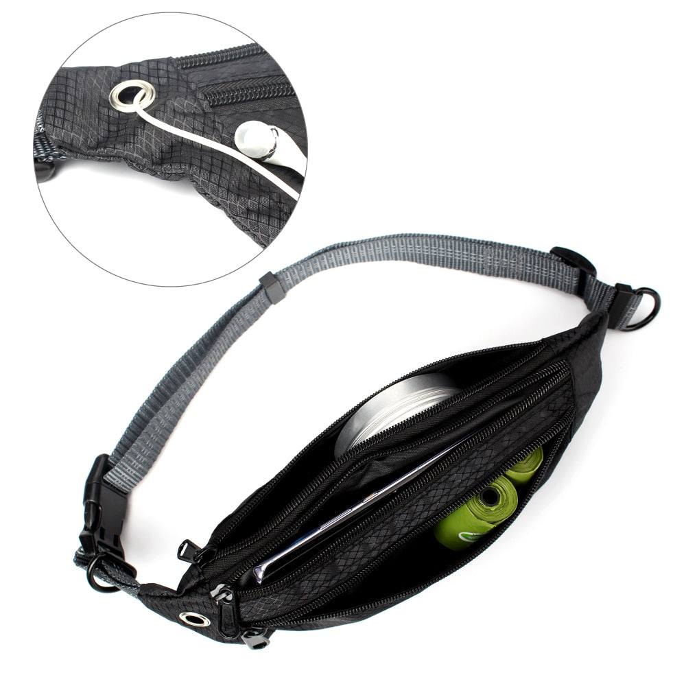 Leash Hands Free Bungee belt with pocket
