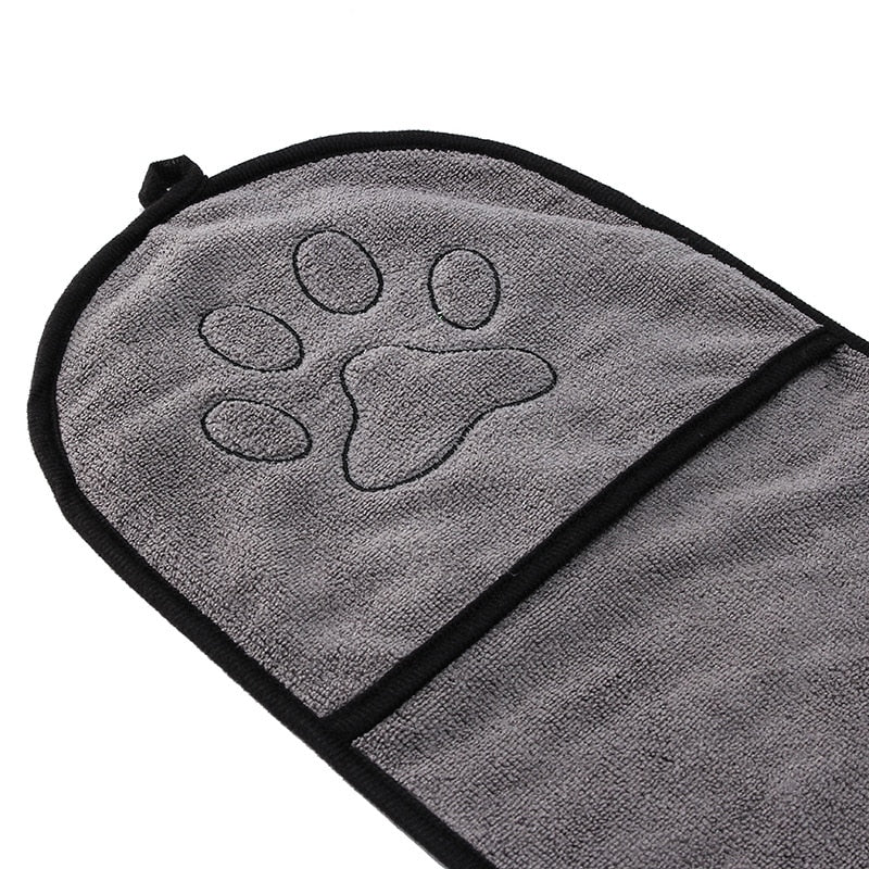 Microfiber Dog Drying Towel with Hand Pockets