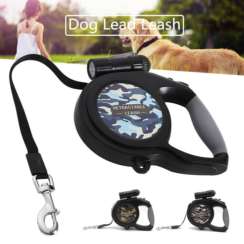 Leash retractable with Flashlight