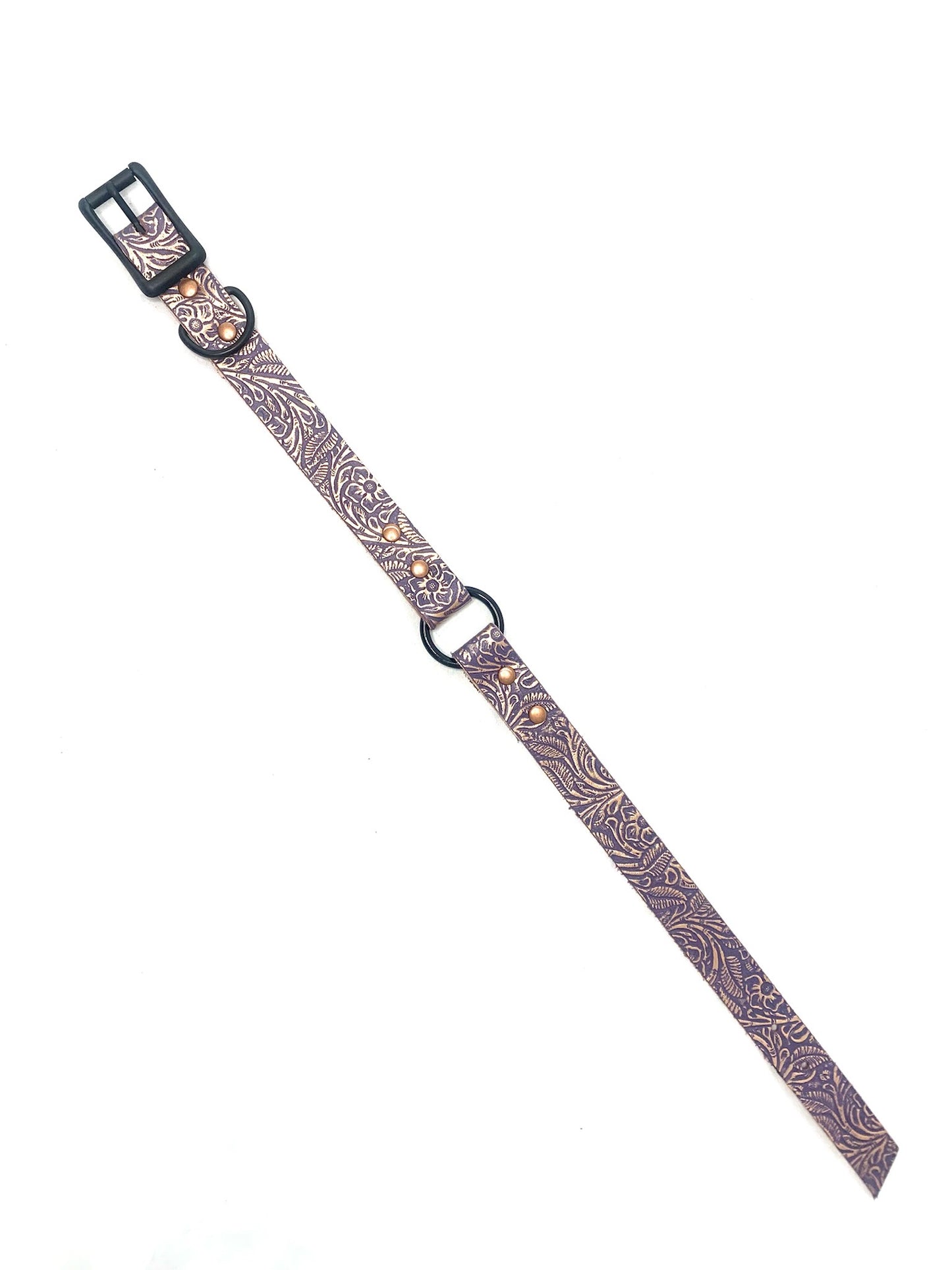 Leather Dog Collar | Purple Rain Collection | One Ring