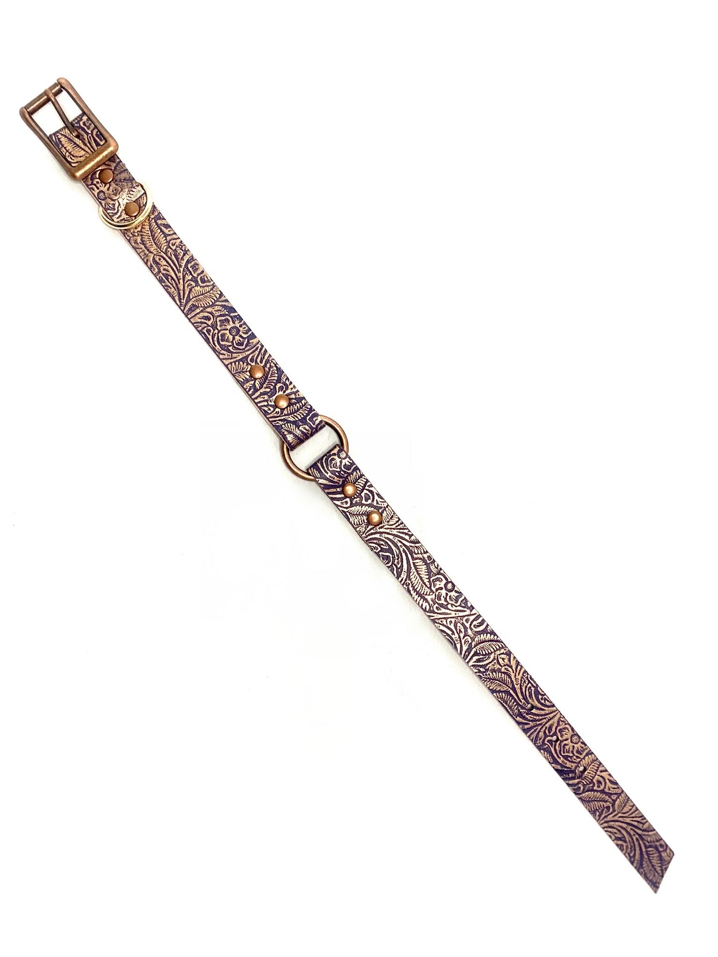 Leather Dog Collar | Purple Rain Collection | One Ring