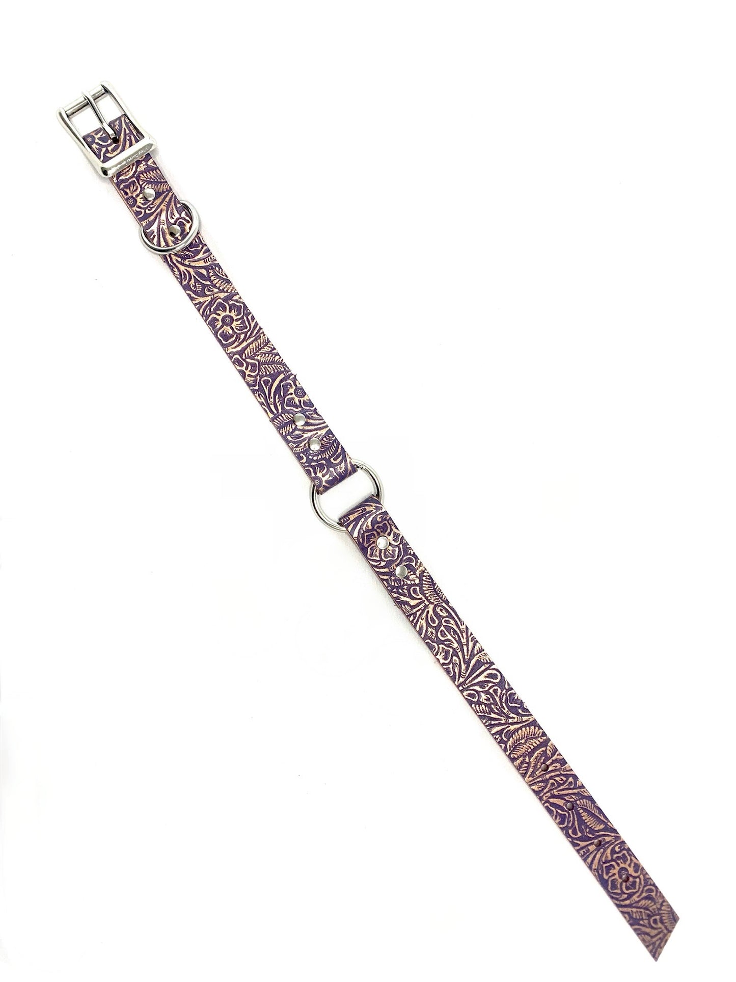 Leather Dog Collar | Purple Rain Collection | One Ring