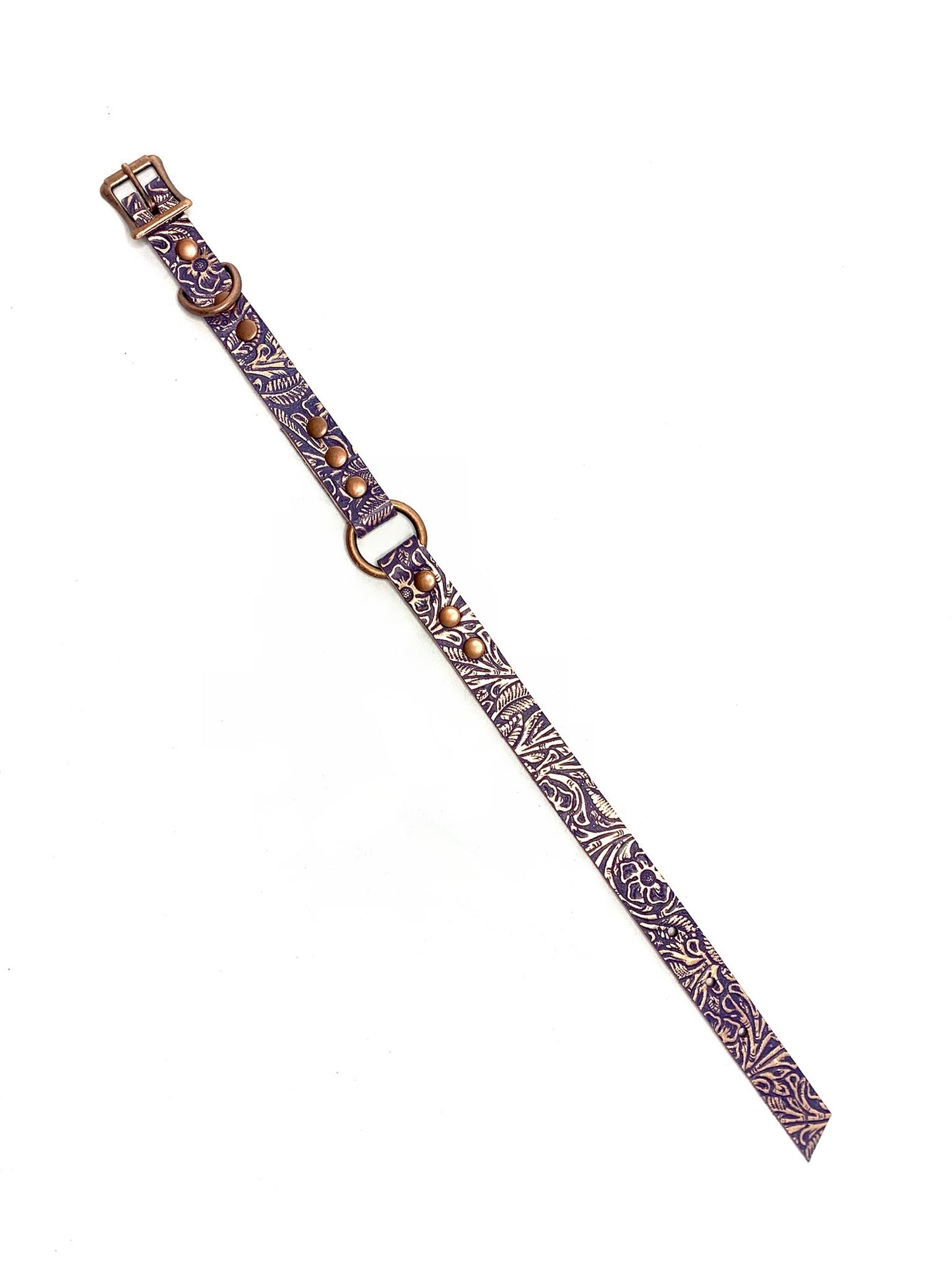 Leather Dog Collar | Purple Rain Collection | Two Rings