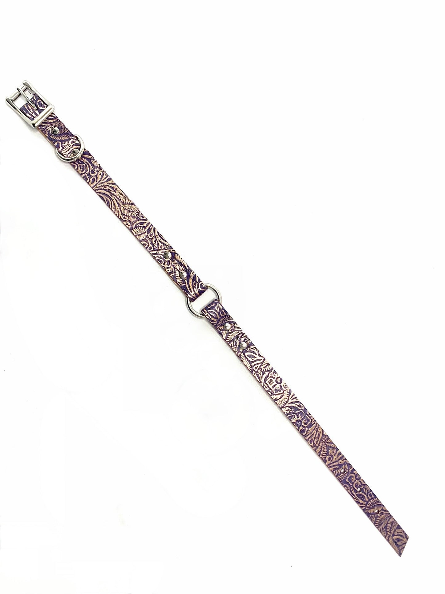 Leather Dog Collar | Purple Rain Collection | One Ring