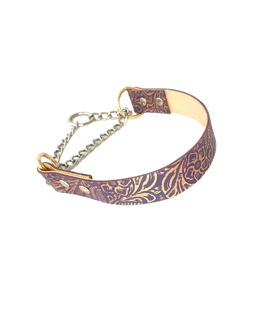 Leather Dog Collar | Purple Rain Collection | Martingale