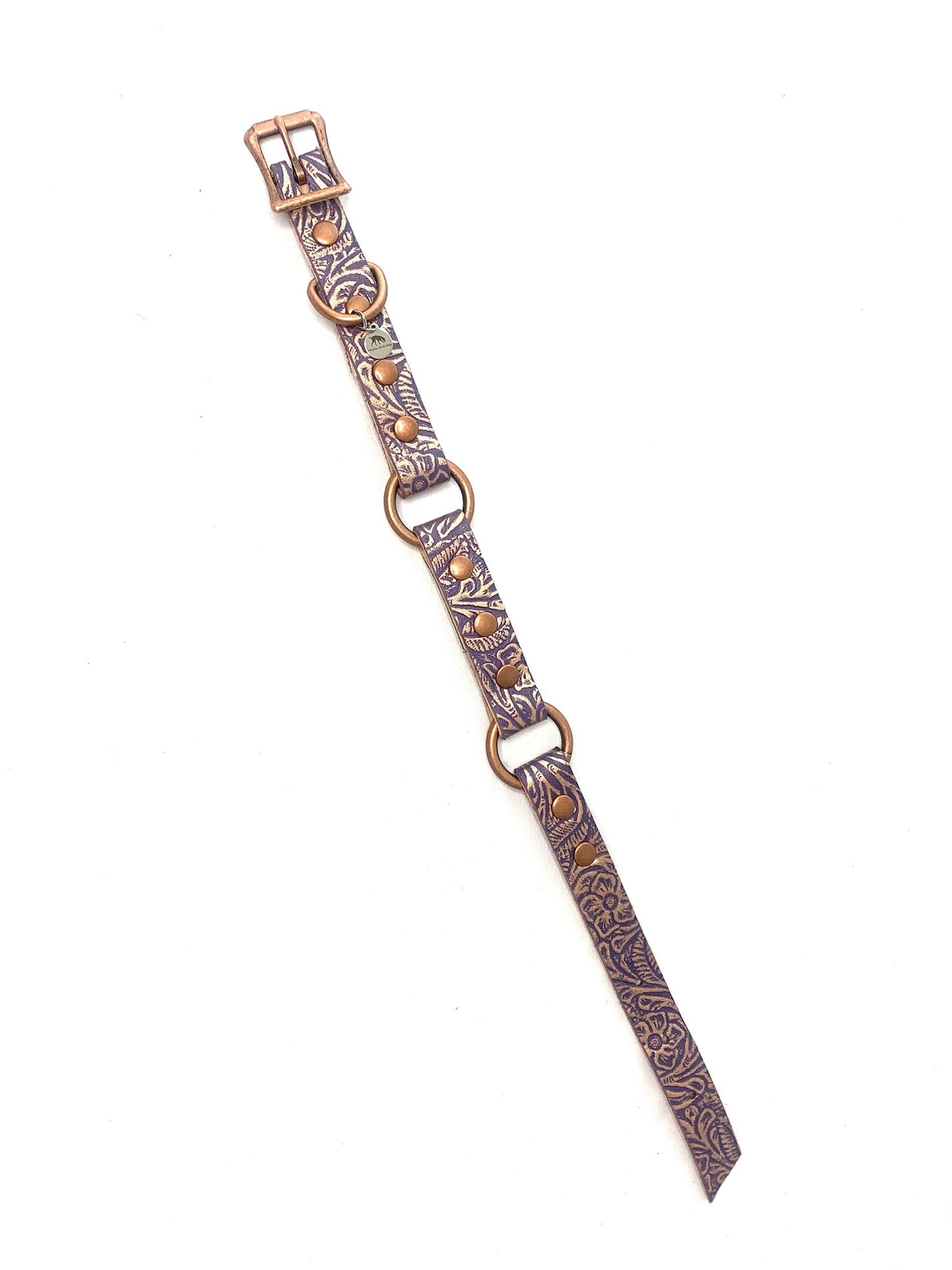 Leather Dog Collar | Purple Rain Collection | Two Rings