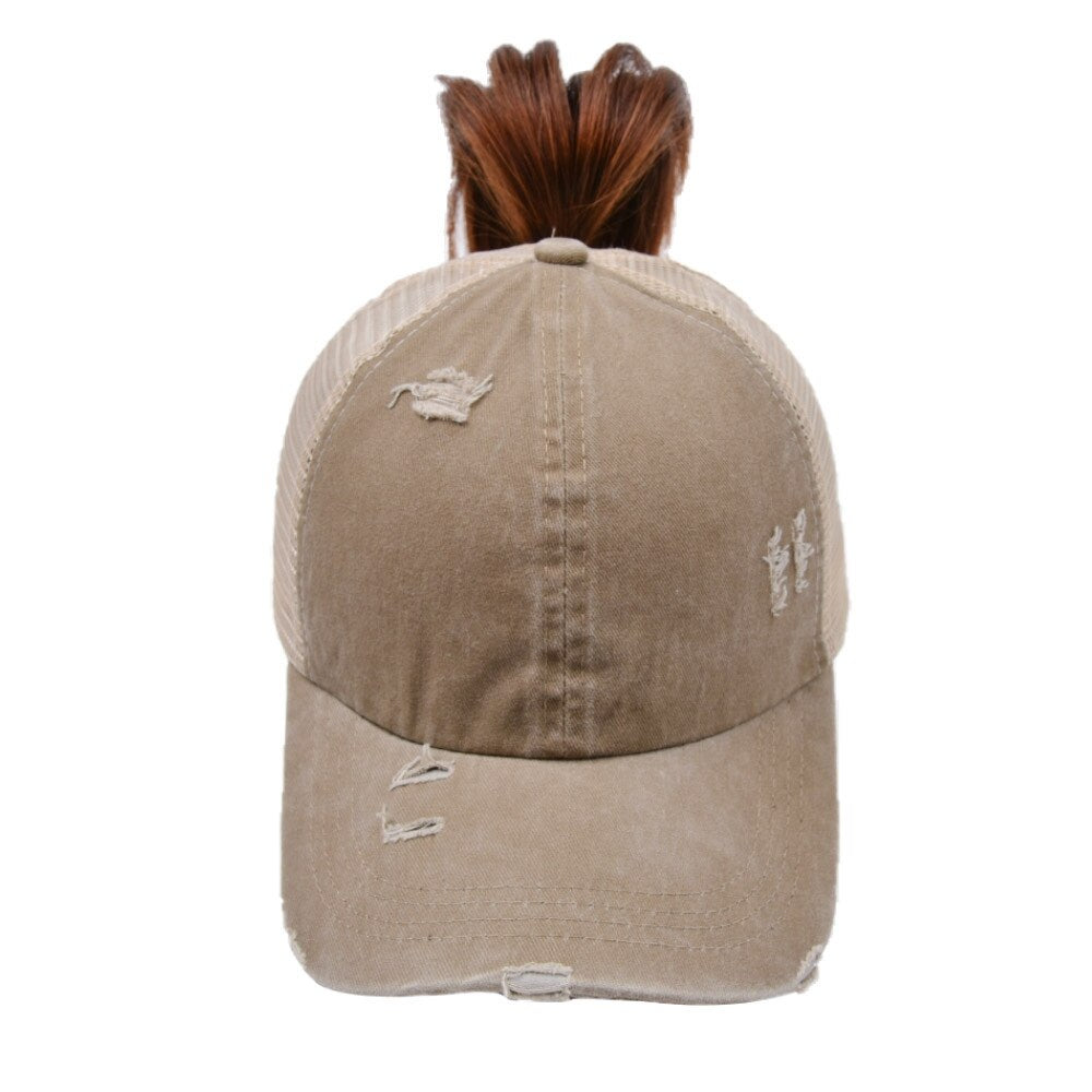 Ponytail Baseball Cap Criss Cross Snapback Hat