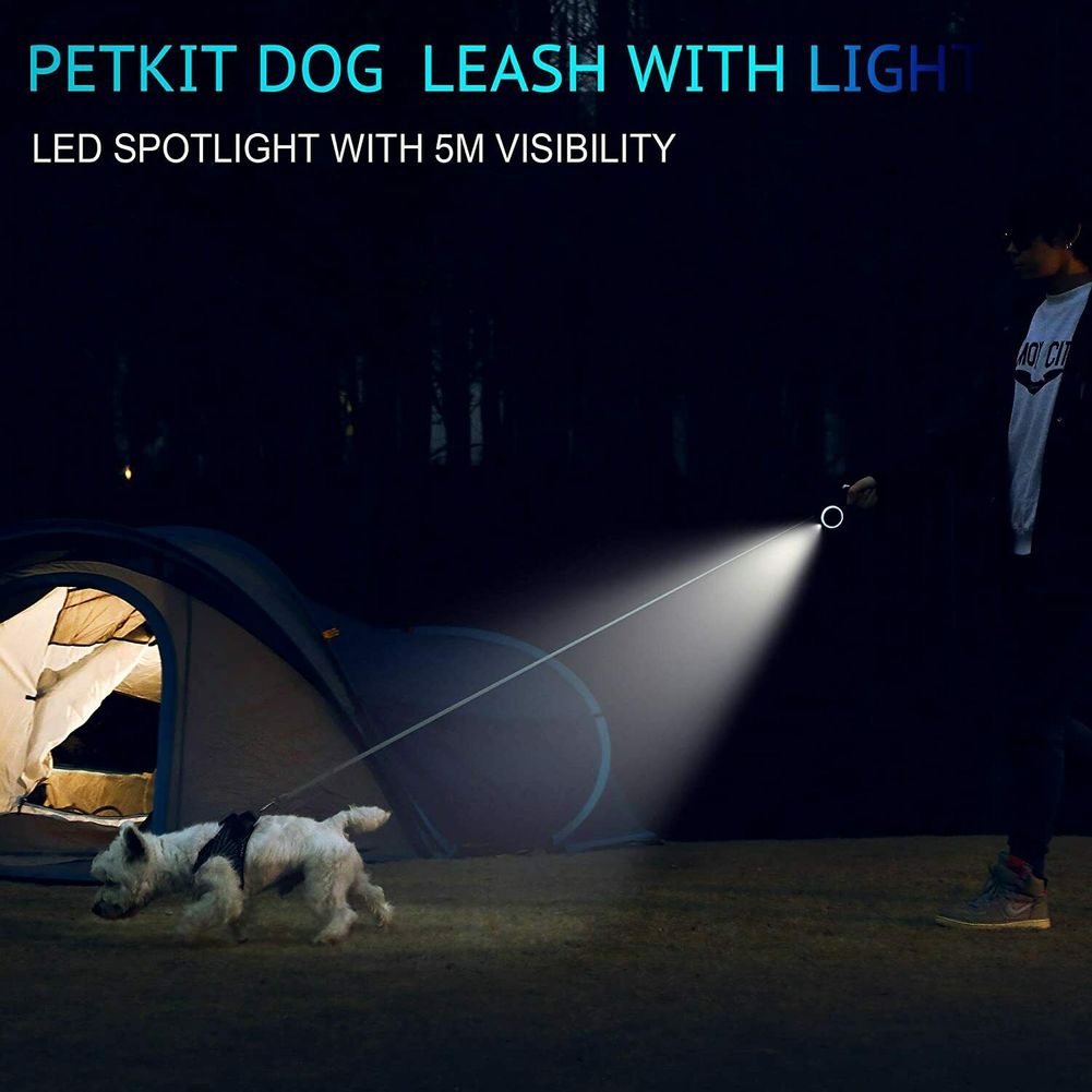 Leash Retractable and rechargeable with LED light