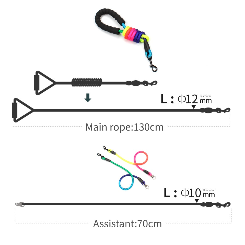 Leash 1-4 dog Rainbow Splitter