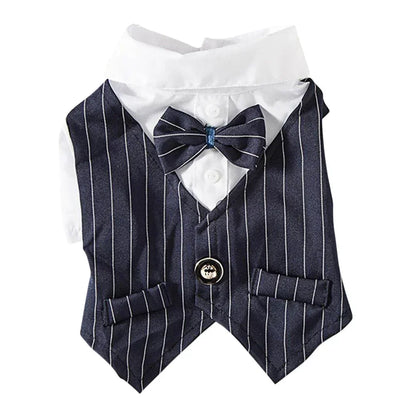 Dog Gentleman Suit | Holiday Gear Collection | Striped Bow Tie Shirt