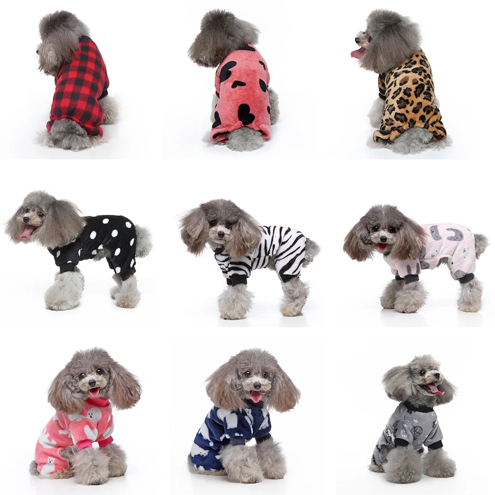 Fleece Winter Pajamas for Small Dogs