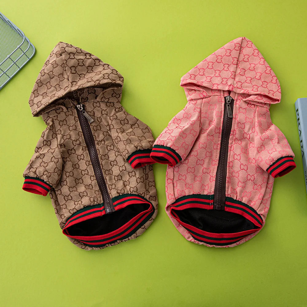 Dog Luxury Hooded Jacket | Holiday Gear Collection | Fashion Linen Coat for Cool Days
