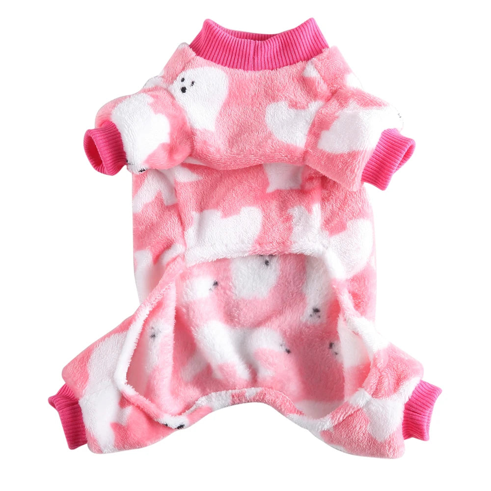 Fleece Winter Pajamas for Small Dogs