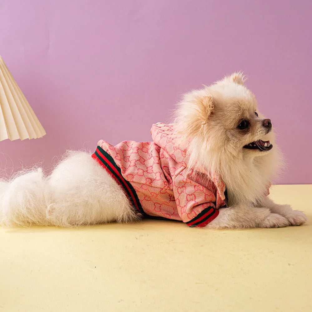 Dog Luxury Hooded Jacket | Holiday Gear Collection | Fashion Linen Coat for Cool Days
