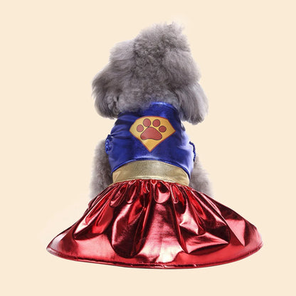 Dog Halloween Cosplay Dress | Holiday Gear Collection | Satin Pet Dress-Up Outfit