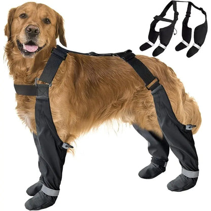 Large Dog Suspender Boots, Rain Boots,Waterproof Snow Pants, Paw Protectors