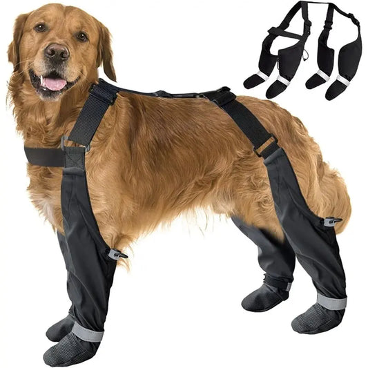 Large Dog Suspender Boots, Rain Boots,Waterproof Snow Pants, Paw Protectors