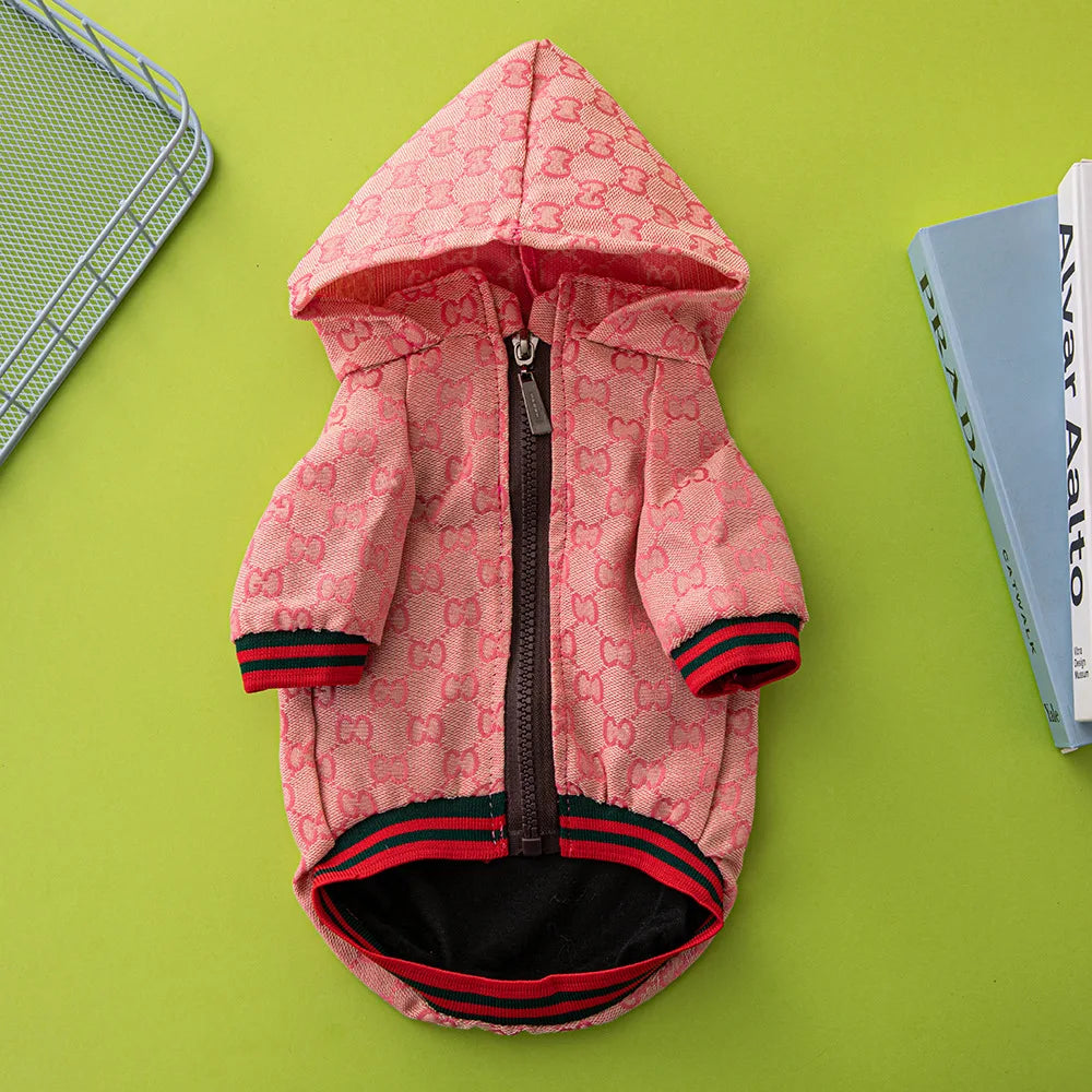 Dog Luxury Hooded Jacket | Holiday Gear Collection | Fashion Linen Coat for Cool Days